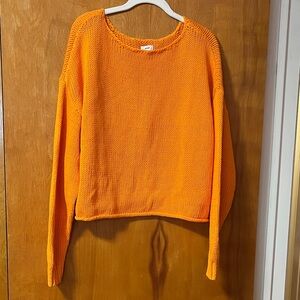 Aerie Vibrant Orange Crew Neck Sweater New W/O tags
